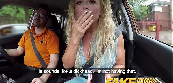  Fake Driving School Sloppy titwank and backseat blowjob with big tits Brit